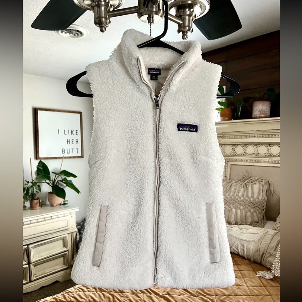 Patagonia Fleece Zip Up Vest White Womens XS